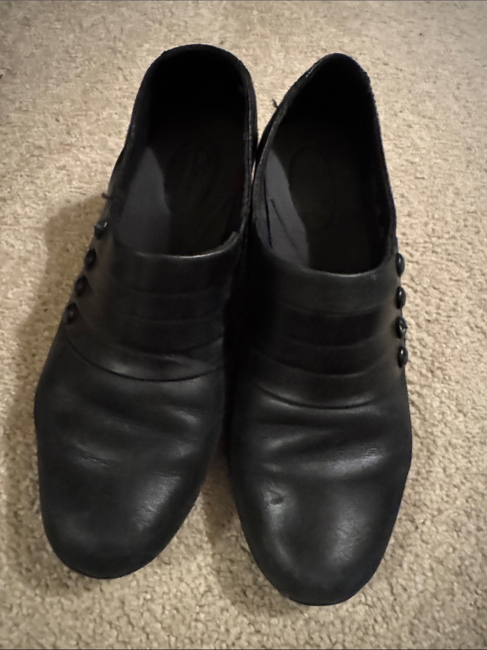 Clarks Black Women's Slip-On Button-Trim Loafers